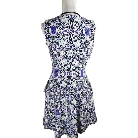 Talbots ~Woman Size M Petite~ Blue Multi Cotton Sleeveless Dress w/Pockets. - Picture 3 of 12